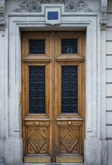 Beautiful antique haussmann's building street door