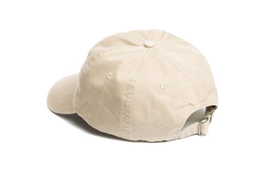 beige baseball cap or Working peaked cap. Isolated on a white background.