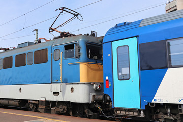 Electric passanger train at the station