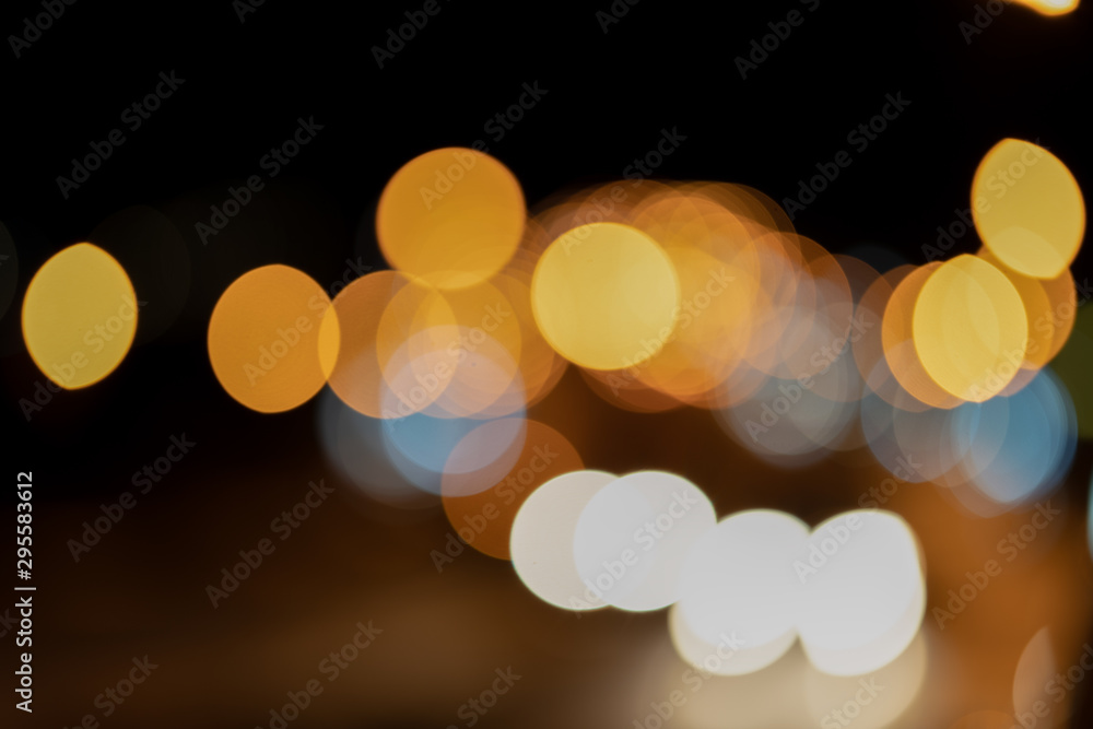 Aufkleber Abstract bokeh night, blurred defocused light bokeh abstract background