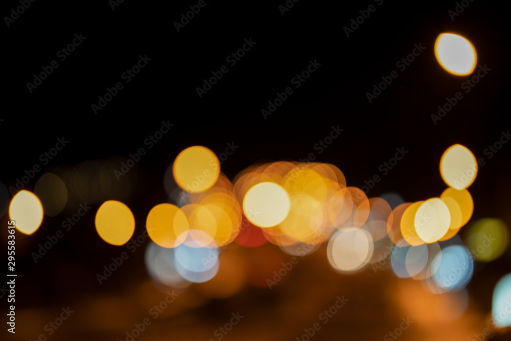 Aufkleber Abstract bokeh night, blurred defocused light bokeh abstract background