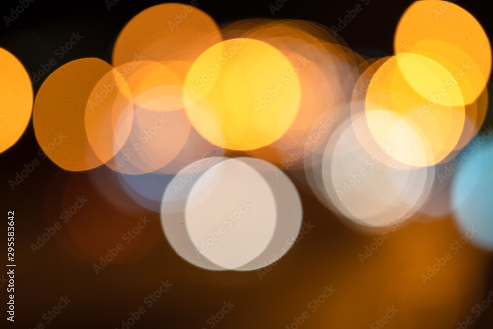 Aufkleber Abstract bokeh night, blurred defocused light bokeh abstract background