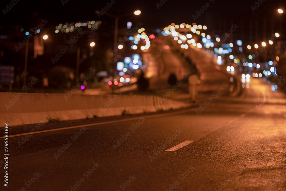 Aufkleber Abstract bokeh night, blurred defocused light bokeh abstract background