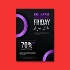 black friday super sale simple modern flyer template background vector