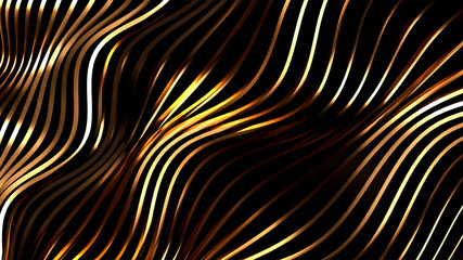 Golden wave background. 3d illustration, 3d rendering.