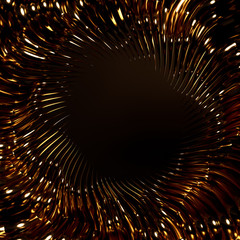 Luxury golden metal background with lines. 3d illustration, 3d rendering.