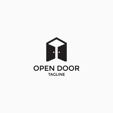 Open Door Logo Icon Design Template Vector Illustration