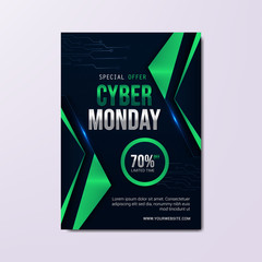 cyber monday sale flyer template , modern techno background vector
