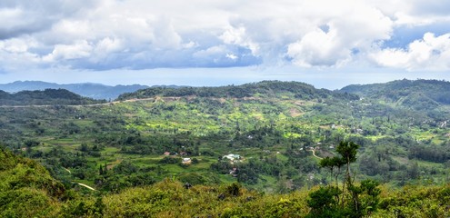 Naklejka premium Beautiful hiking trail in the Philippines mountains
