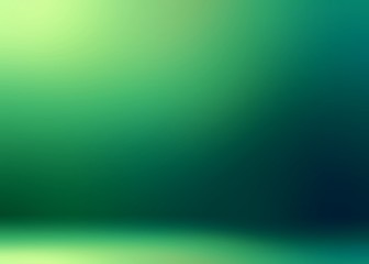 Low light green shades wall 3d background. Empty studio abstraction. Secret room illustration.