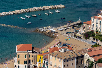 Landscape St. Mary Castellabate village, from Cilento Coast, Italy