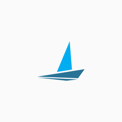 Sailboat Logo Icon Design Template Vector Illustration