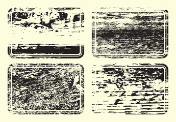 Set of templates of rectangle retro vintage grunge frames for greetings, promotion and price. Vector elements with scratched effect  for posters, sites, web, shops, websites, labels, design.