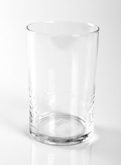 Empty Glass Cup. Isolated on white background.