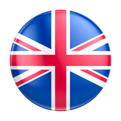 England flag icon - UK round badge or button. 3d rendering