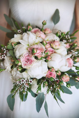 Bridal bouquet of marvelous spring flowers