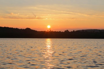 sunset over lake