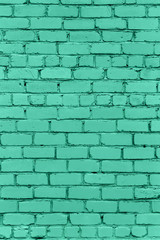 Obraz premium Green trendy monochromatic brick wall background
