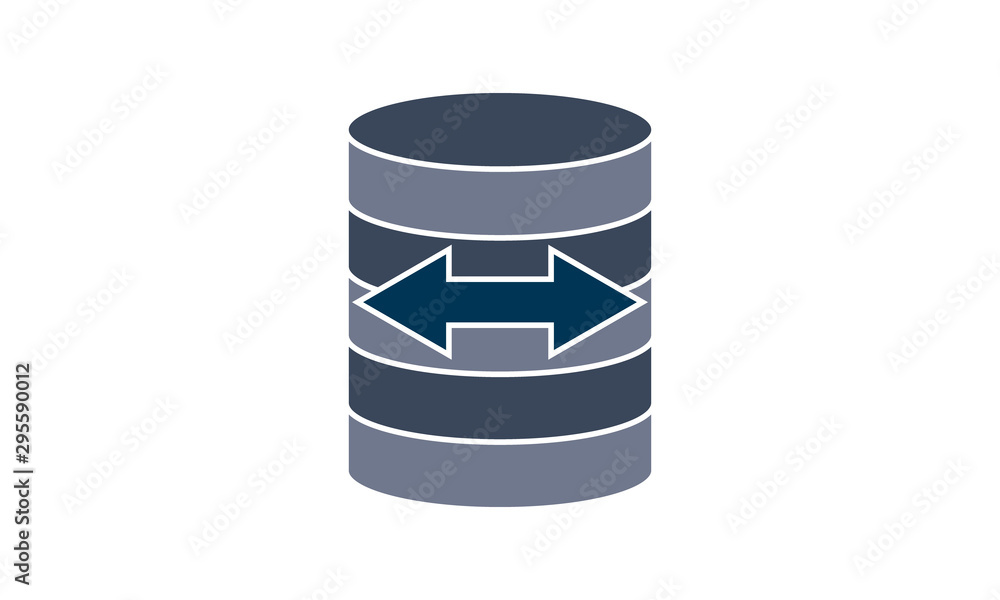 Poster data exchange icon for syncing and data transfer