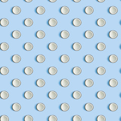 coconut pattern on a blue background. Modern style pattern