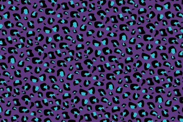 leopard seamless pattern on blue 