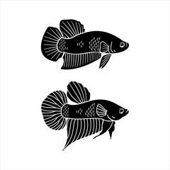 Betta Fish icon Logo Vector