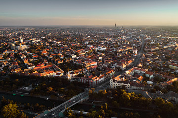 Fototapeta premium Aerial view from Timisoara european city in Romania