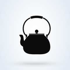 The teapot. Tea symbol Simple vector modern icon design illustration.