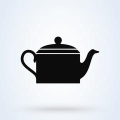 The teapot. Tea symbol Simple vector modern icon design illustration.