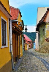 Fototapeta na wymiar narrow streets from Sighisoara Citadel - Romania