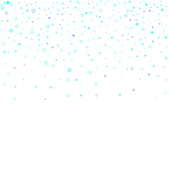 Blue, cyan, turquoise glitter stars confetti