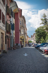 Fototapeta premium Street view of Sibiu old town 