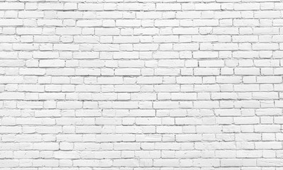 Fototapeta na wymiar White brick wall texture background