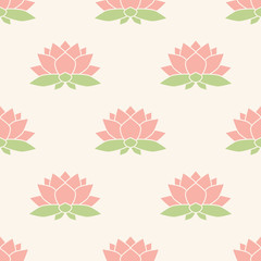 Seamless pattern with abstract lotus flowers