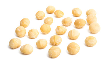 Fototapeta na wymiar macadamia nuts isolated