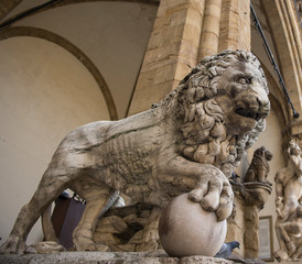 antique lion statue italy florence