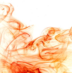 Red smoke on white background