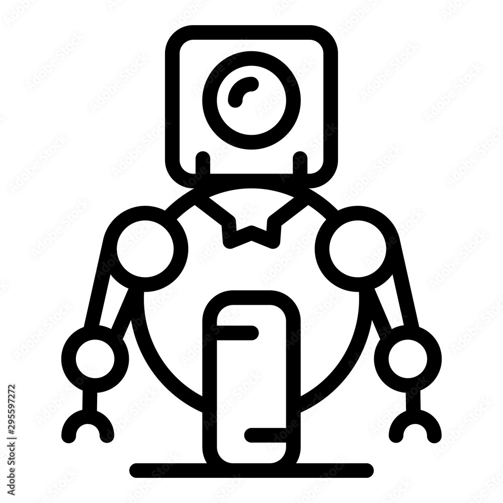 Poster one wheel robot icon. outline one wheel robot vector icon for web design isolated on white backgroun