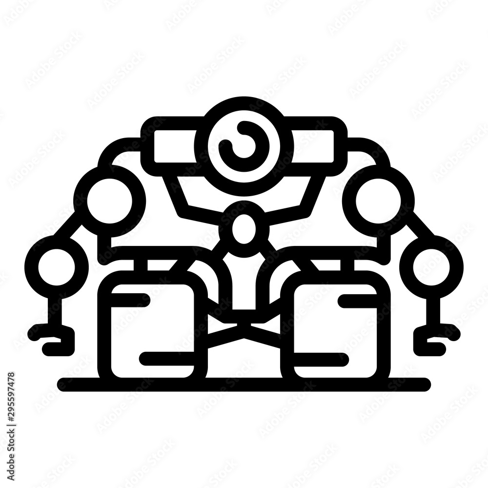 Poster super space robot icon. outline super space robot vector icon for web design isolated on white backg