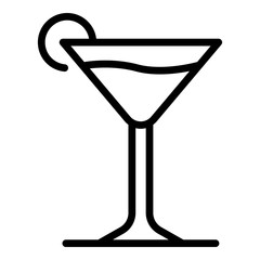 Cocktail glass icon. Outline cocktail glass vector icon for web design isolated on white background