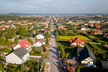 Village in Poland. Sunny day, home and streets