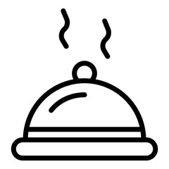 Steel food pot icon. Outline steel food pot vector icon for web design isolated on white background