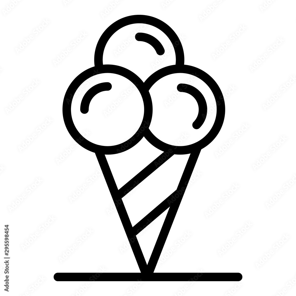 Poster ice cream cone icon. outline ice cream cone vector icon for web design isolated on white background