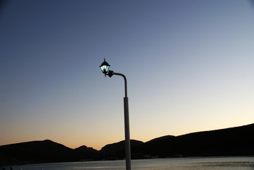 lantern on sunset background