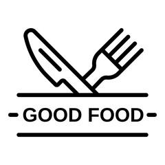 Good food logo. Outline good food vector logo for web design isolated on white background