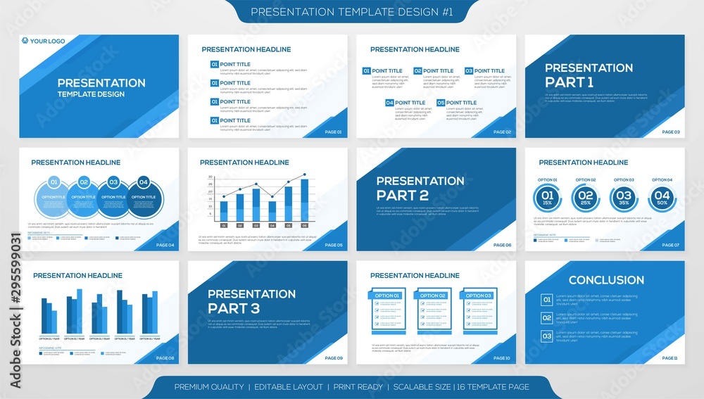 Canvas Prints set of business presentation template design