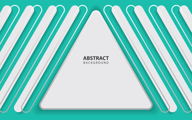 Minimal abstract background with white triangle frame line on blue vector design. Trendy colors concept for use cover, banner, card, brochure, presentation, business, corporate