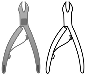 Cuticle nipper in colored and line versions