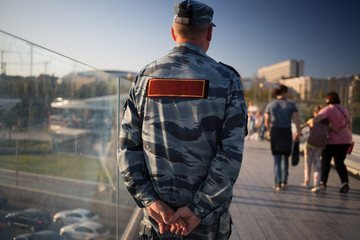 Guard keeps order at the city
