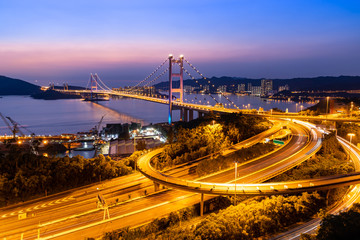 Fototapeta na wymiar Hong Kong Tsing ma Bridge